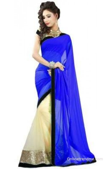 Wowcreation Solid Bollywood Handloom Net, Chiffon Sari Wowcreation Solid Bollywood Handloom Net, Chiffon Sari
